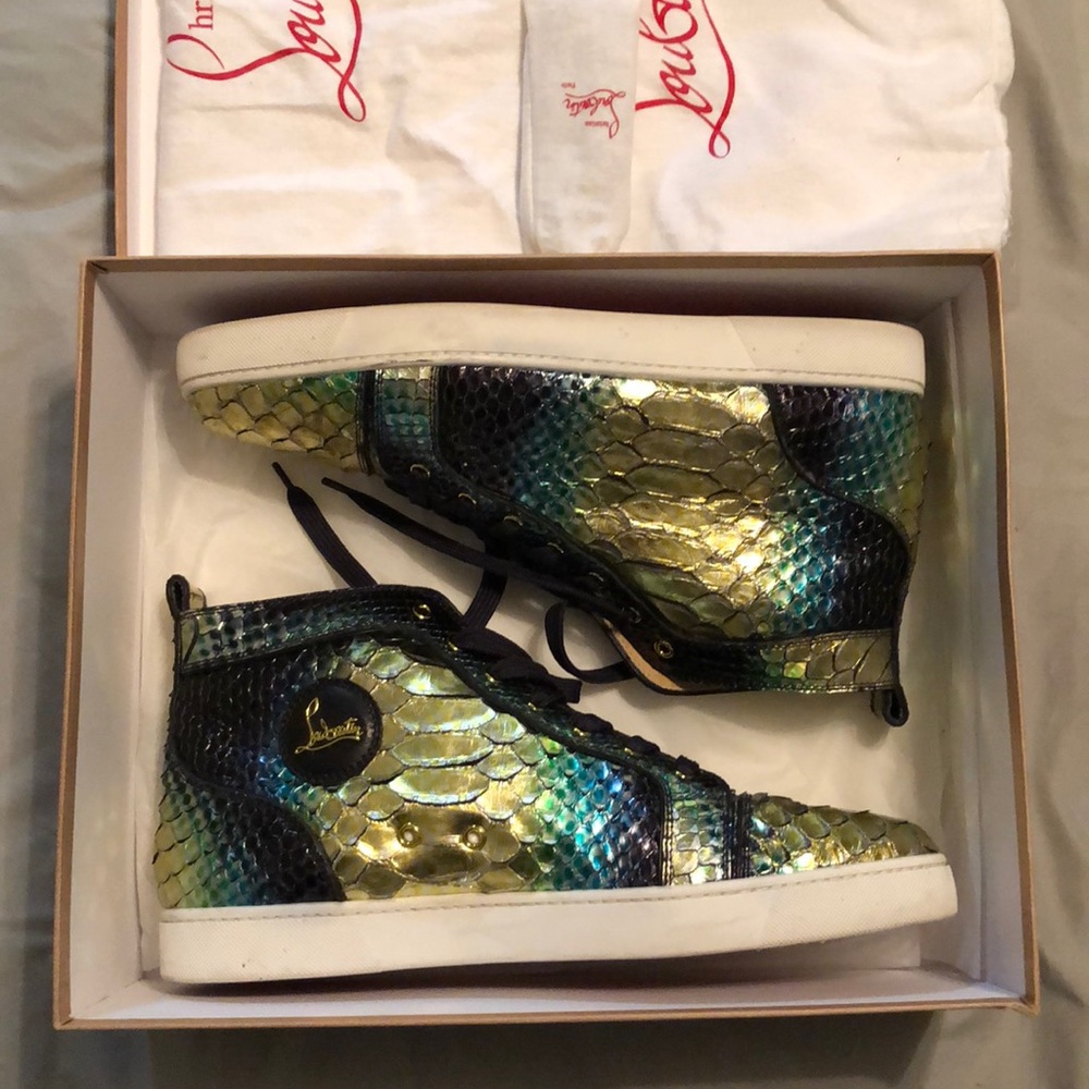 Christian Louboutin Louis Flat Python Aquarium